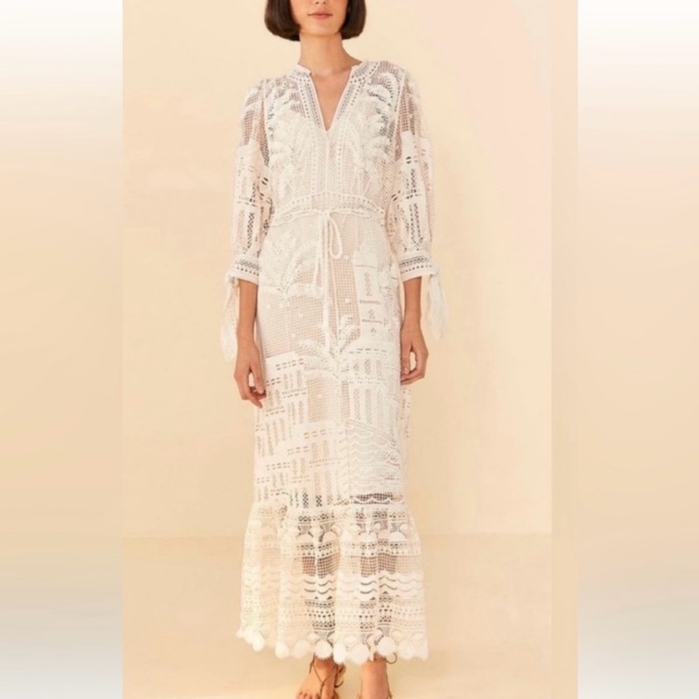 Elegant White Lace Maxi Dress